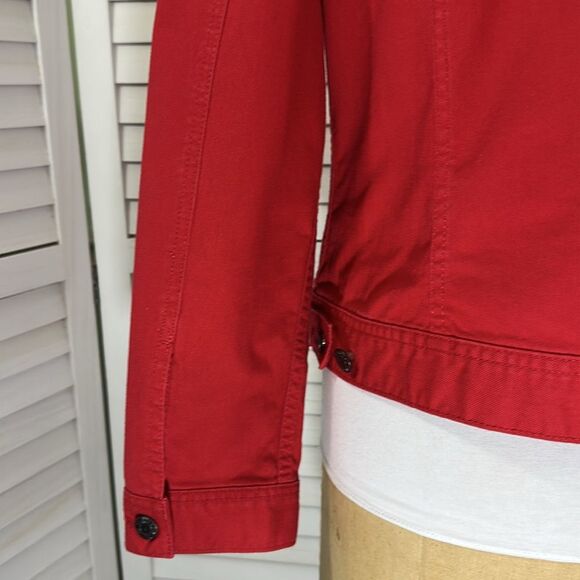 Talbots Classic Red Denim Jacket Size LP NWOT - Picture 9 of 14